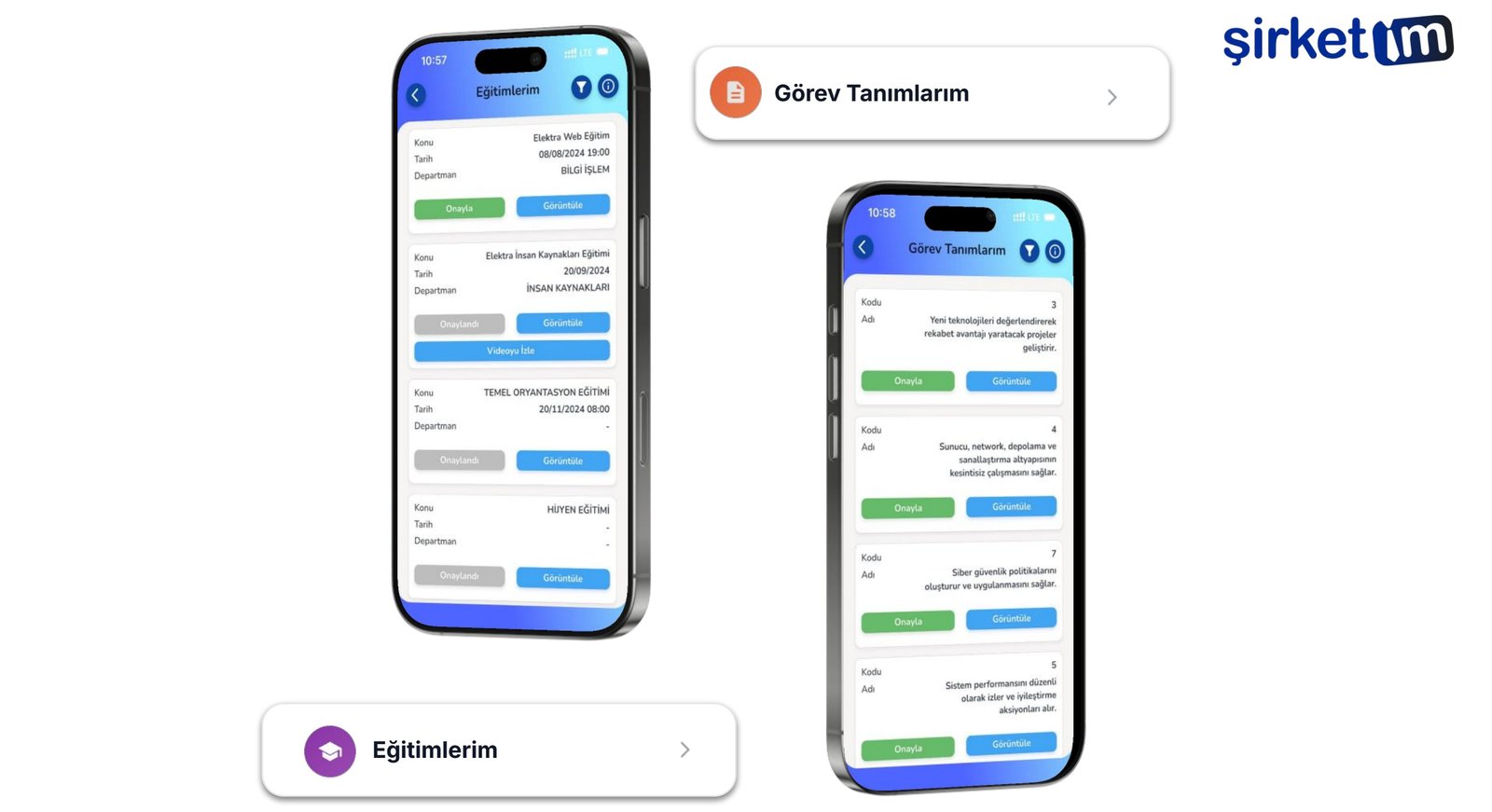 Şirketim — Eğitim & Görev Tanımları ekran görüntüsü