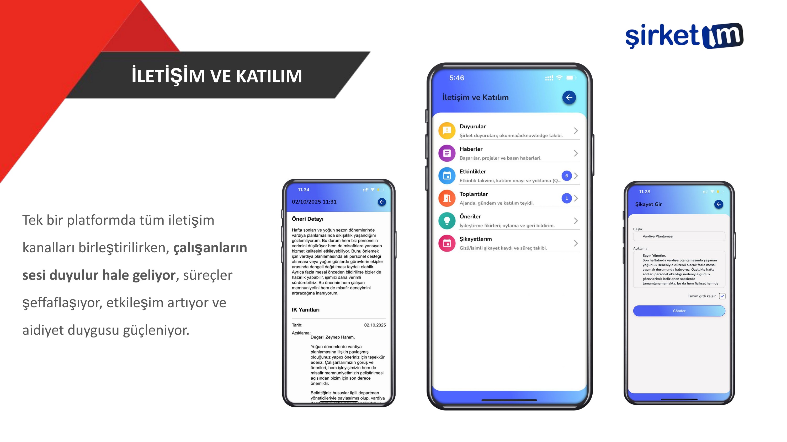 Şirketim sunum sayfa 25: İletişim ve Katılım